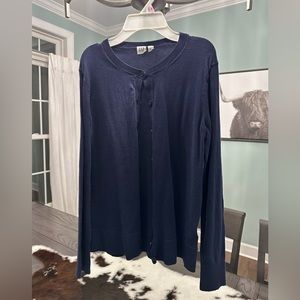 GAP, navy blue button up cardigan